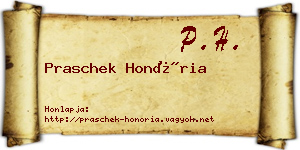 Praschek Honória névjegykártya